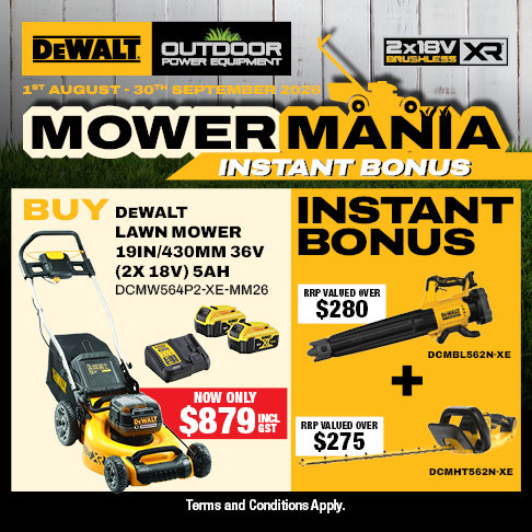DEWALT Mower Mania Aug-Sep 2026 DEWALT Mower Mania Aug-Sep 2026